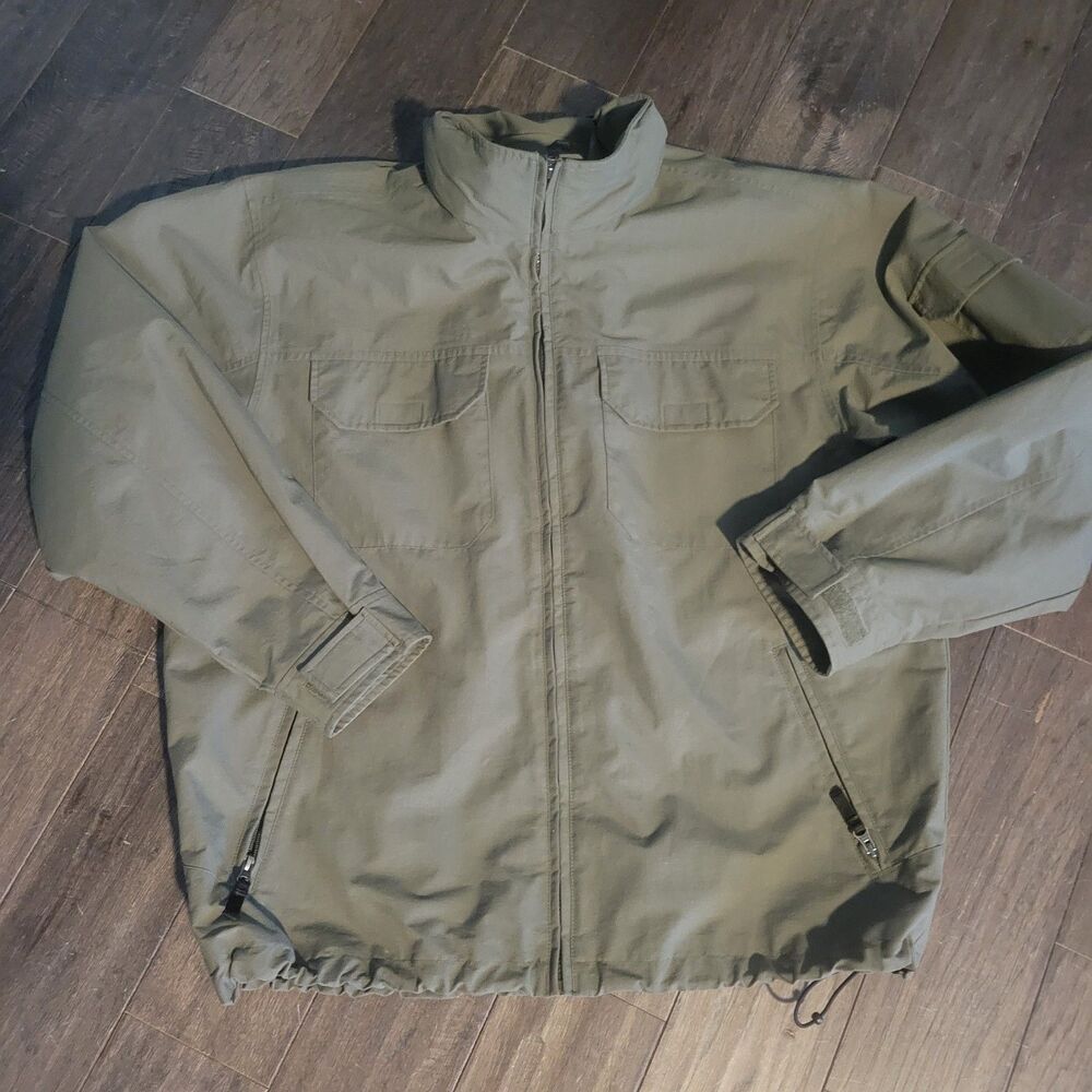 Eddie Bauer Outdoor Outfitter Mens 100% Nylon Jacket Olive Green Size Large TALL